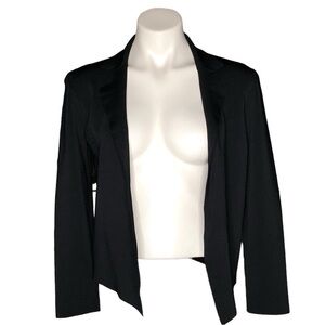 M. M. Lafleur Black Knit Open Front Woolf Jardigan (Jacket/Cardigan) Back Cutout